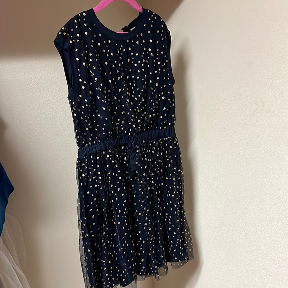 Jcrew girls dress. Blue with gold stars